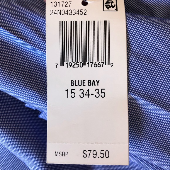 Tommy Hilfiger THFlex Men’s Athletic Fit Dress Shirt, Blue Bay, 15 - 34/35 - Picture 4 of 4